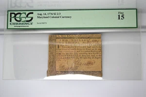 Maryland Colonial: August 14, 1776 $2 2/3. PCGS Fine 15. - Picture 1 of 4