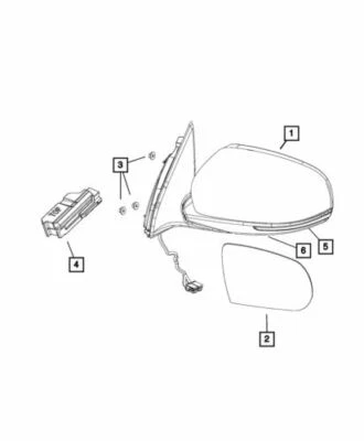 Espejo retrovisor exterior genuino Mopar 2014-2018 Jeep Grand Cherokee 1UV64TZZAD Foto 1 de 4