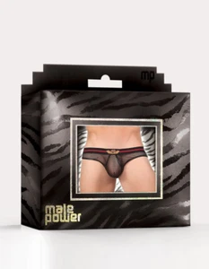 Bikini Potenziatore Pochette a Rete Uomo Power Nero XLarge - Foto 1 di 2