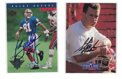 STEVE TASKER & BUCKY BROOKS Autograph Cards Buffalo Bills Auto FREE SHIPPING! - Image 1 of 2