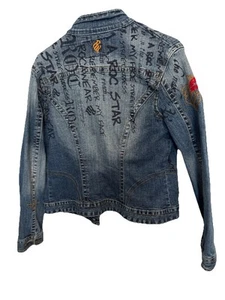 rocawear jeans Denim ROC Star Graffiti Jacket Xl Women - Picture 1 of 11