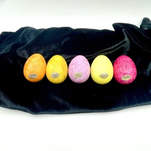 Williams Sonoma Genuine Alabaster Easter Eggs (5) Carved By Ducceschi Italy - Picture 1 of 5