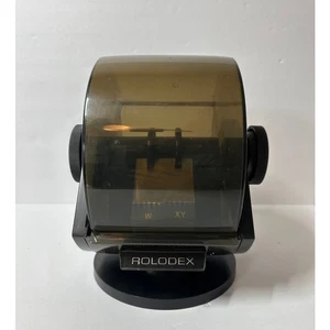 Roladex Vintage Model SW-24C Covered Rotary Swivel File Wood Grain Tabs Cards - Picture 1 of 9