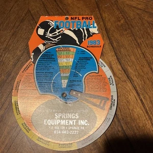 RARE 1983 NFL PRO Football Dial Schedule. Springs Equipment - Picture 1 of 2