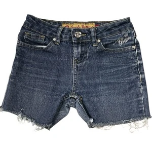 Apple Bottoms Y2K Sequins Embroidered Blue Denim cut off Shorts Girls 8 - Picture 1 of 10