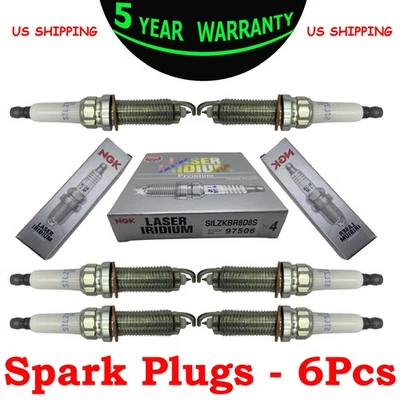 6PCS New NGK Laser Iridium Spark Plugs For BMW 12120039664 97506 SILZKBR8D8S US - Image 1 of 4