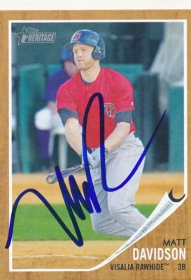 Matt Davidson Signed Autographed 2011 Topps Heritage Minors #95 Visalia Rawhide - Image 1 of 2
