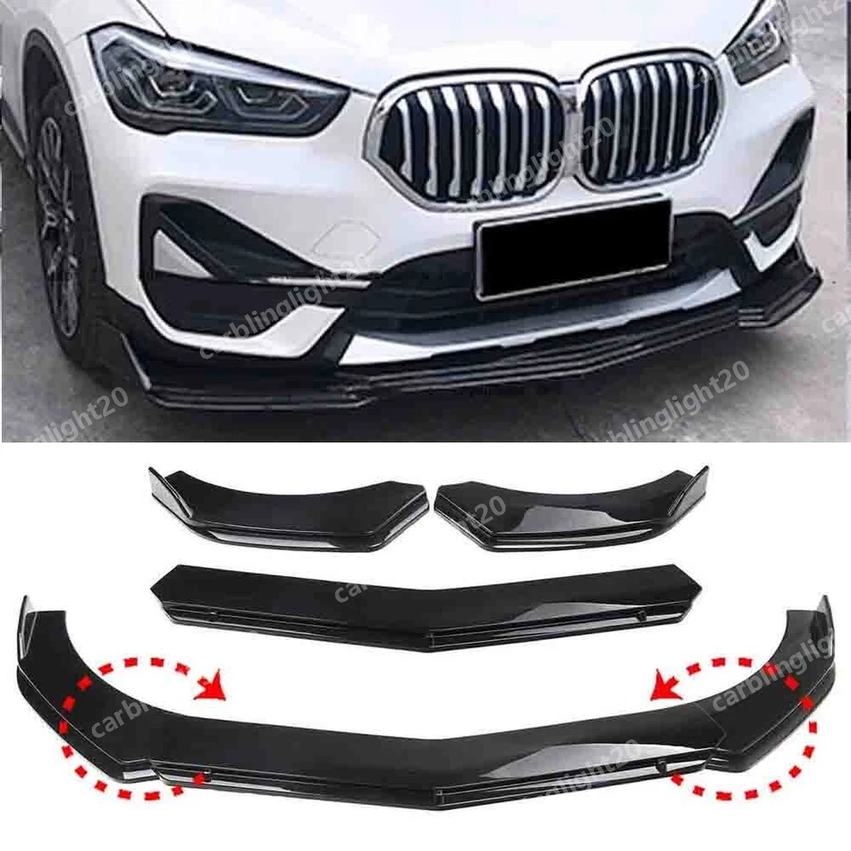 For BMW X1 X3 X4 X5 X6 Gloss Black Front Bumper Lip Splitter Body Lower Spoiler Foto 1 de 4