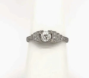 .70CT Diamond Platinum Vintage Engagement Ring GIA - Picture 1 of 9