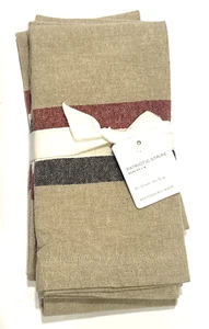 Pottery Barn Patriotic Stripe Napkins New Set of 4 Holiday - Picture 1 of 3