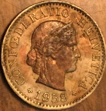 1959 SWITZERLAND 5 RAPPEN COIN