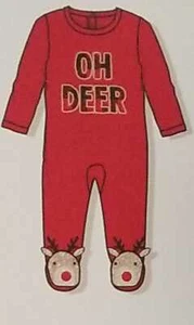 Holiday Time Oh Deer Infant Union Suit Red Size 6-9M (LOC TUB C-7) - Picture 1 of 2