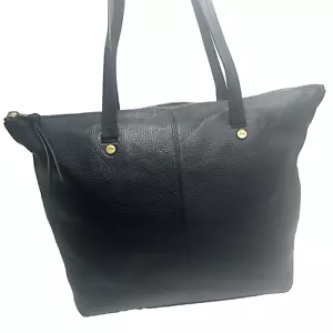 J. CREW $188 Devon Bolso de Mano Grande de Cuero con Cremallera Superior Cartera en Negro - Imagen 1 de 12