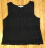 2 Ann Taylor Loft Size Large Sleeveless tops Navy Blue Lace & Purple High Neck