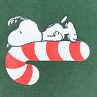 Kids? Peanuts Snoopy Candy Cane Christmas Pullover Crew Neck Sweatshirt Green M