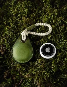 Funda de cuero verde airtag llavero verde italiano vegetal curtido cuero - Imagen 1 de 21