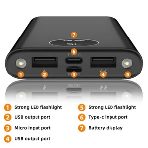 900000MAH Portable Power Bank LCD LED 2 USB Battery Charger For Mobile Phone- - Picture 1 of 15