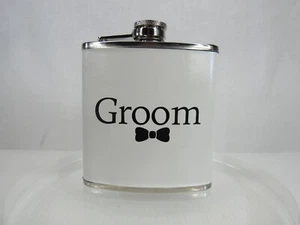 Flask Bride Groom Empty Flask 6oz Stainless Steel Hip Drinking Empty - Picture 1 of 7