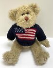 Ty Attic Treasures “Grant” the Teddy Bear in American Flag Sweater 14” Plush