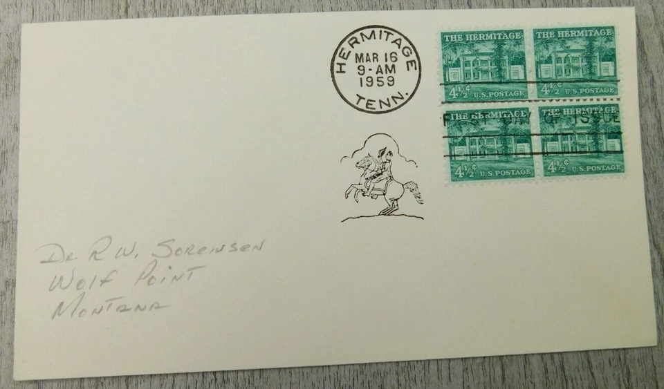 First Day Of Issue The Hermitage Tennessee 1959 Vintage Stamp Envelope Cover - Image 1 of 4