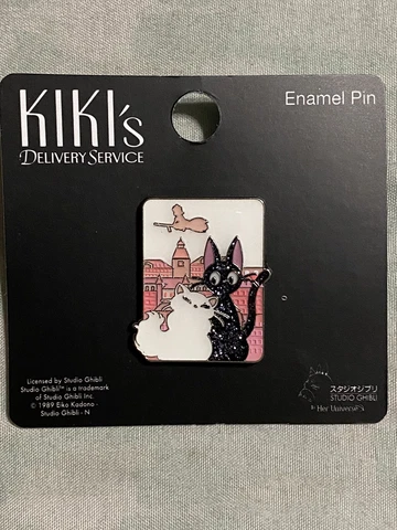 Her Universe Studio Ghibli Kiki's Delivery Service Jiji & Lily Glitter Pin Cover