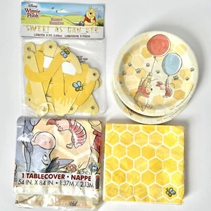 Winnie the Pooh Party Sweet As Can Bee Banner 16 Plates & Napkins Tablecloth New - Picture 1 of 9