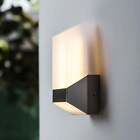 Lutec Flat 8W Exterior Led Wall Light In Stainless Steel