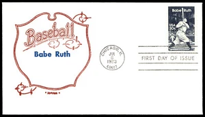 1983 Babe Ruth First Day Cover Baseball Artopages Cachet-Red, Red Border - Picture 1 of 2