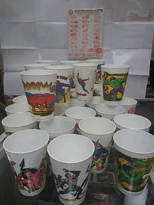 Vintage 1977 Marvel Comics 7 Eleven Slurpee Cup Complete Set of 40 And Checklist - Picture 1 of 16