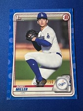 2020 Bowman Draft Bobby Miller #BD-38 Blue Parallel /150 Los Angeles Dodgers