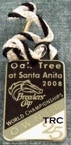2008 SANTA ANITA PARK BREEDERS CUP "OWNER" HORSE RACING LAPEL PIN - BADGE! Cover