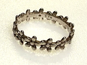 Sterling Silver 925 Ring Jewellery Flowers 1.51g size L - Picture 1 of 4