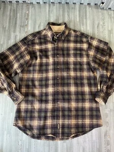 Vintage Woolrich Flanell Hemd mit Knopfleiste Herren kariert braun langarm Gr. L - Bild 1 von 6