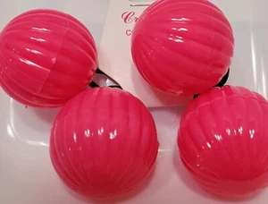 2 pcs pink ELASTIC PONYTAIL HOLDER JUMBO BEADS GIRL HAIR SCRUNCHIE KNOCKER BALL - Picture 1 of 8