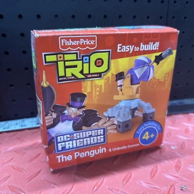 FISHER PRICE TRIO DC SUPER FRIENDS THE PENGUIN & UMBRELLA CANNON SET - Image 1 of 2