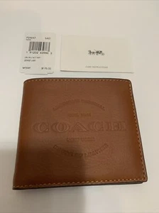 Coach Men’s Wallet F24647 Saddle DBL BILL Wallet NAT 224221Jax - Picture 1 of 6