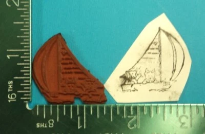 Osos de peluche en un velero sello de goma sin montar #52 Foto 1 de 2