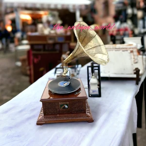 Antique Working Gramophone Vintage Gramophone Player Phonograph Vinyl Recorder - Bild 1 von 3