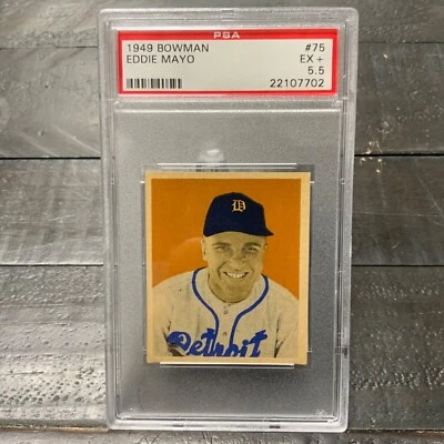 1949 Bowman Eddie Mayo #75 *Tigers* PSA 5.5 EX+ - Image 1 of 2