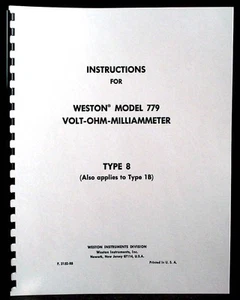 Weston 779 tipo 8 y 1B voltio-ohmio-milamómetro manual - Imagen 1 de 1