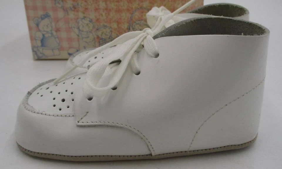 Vintage NOVO Precious Feet Buster Marrom Bebê Primeiro Sapato Berço Tamanho 3 - Imagem 1 de 1