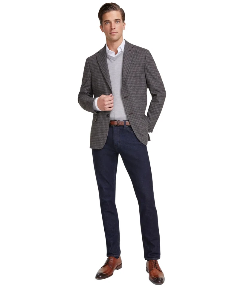 Abrigo Blazer Tommy Hilfiger Para Hombre Calce Moderno Deportivo 36 S Gris Cuadros Foto 1 de 1