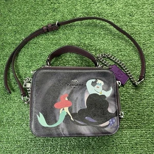 Coach x Disney Villains Box Crossbody With Ursula Purple Purse New - Picture 1 of 11