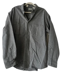 Camisa de tela de gamuza LL Bean vintage de stock muerto para hombre gris L, hecha en EE. UU. NUEVA SIN ETIQUETAS - Imagen 1 de 11