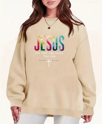 Sudadera Mujer Fe Cristiana - "El Camino, La Verdad, La Vida" Jesús Pullover Foto 1 de 4