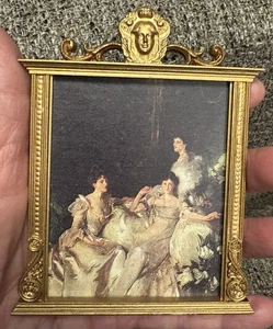 Vintage Miniatur 1:12 Jugendstil Rahmen Puppenhaus John Singer Sargent Druck - Bild 1 von 4