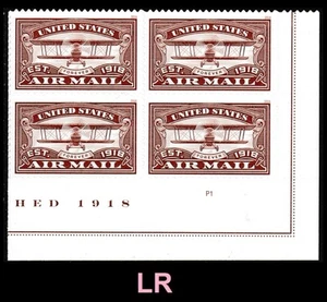US 5282 Centennial Air Mail Red F plate block 4 LR MNH 2018 - Picture 1 of 1