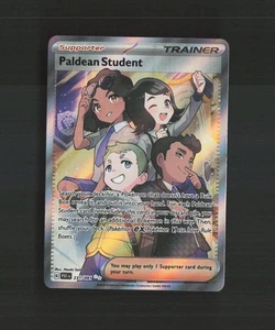 Tarjeta Pokémon holográfica ultra rara arte completo Paldean Student 231/091 Paldean Fates casi nueva - Imagen 1 de 10