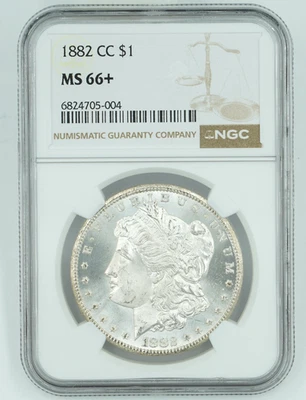 1882-CC NGC MS66+ Morgan Silver Dollar PQ - Image 1 of 3
