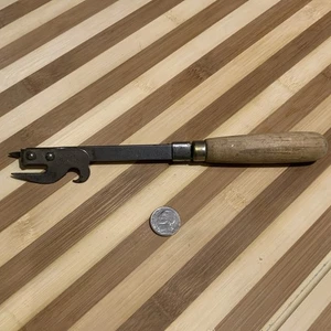 Vintage Wood Handle Can Opener Fletcher White Beauty USA - Picture 1 of 6